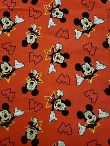 Mickey Mouse and Stars Red Disney for Spring Creative Cotton Fabric 1 yard - Picture 1 of 7