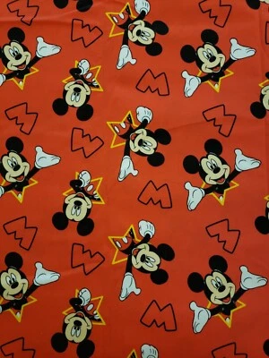 Mickey Mouse and Stars Red Disney for Spring Creative Cotton Fabric 1 yard - Image 1 of 4