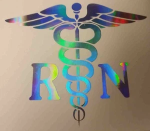 1042-RN Caduceus Symbol Medic Life EMT Laptop Car Truck Window Decal Sticker - Picture 1 of 2