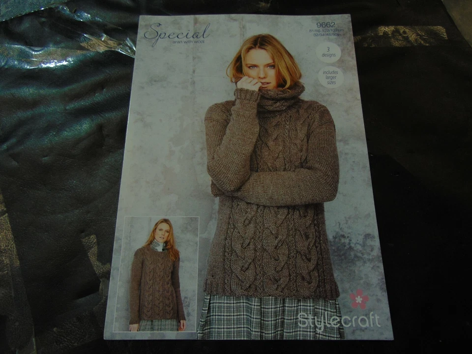 Stylecraft Aran Pattern 9662 Sweater and Snoods  32/34 - 48/50 ins - Image 1 of 1
