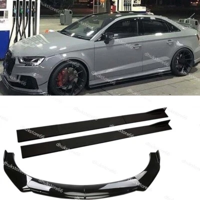 Front Bumper Lip Splitter Spoiler/ Side Skirt Gloss For AUDI S3 TT A4 A5 RS5 RS7 - image 1 of 4