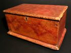 TENNESSEE/OHIO VALLEY PAINTED MINIATURE BLANKET CHEST,TULIP POPLAR,SQUARE NAILS