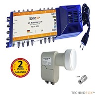 Multischalter 5/16 mit Netzteil MADE IN GERMANY+Quattro LNB 0,1dB 3d 4K HD+ sky