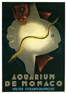 7856. Póster de decoración. Diseño interior pared habitación hogar. Acuario de Mónaco. Peces - Imagen 1 de 1