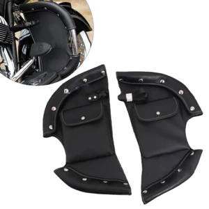for Indian 2014-22 Soft Lowers Chaps Leg Wind Deflectors Windshield Cover Black - Picture 1 of 8
