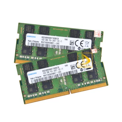 Samsung 2X 16GB DDR4 2400MHz PC4-19200 SODIMM 260 pin Sodimm Laptop Memory RAM - Image 1 of 4