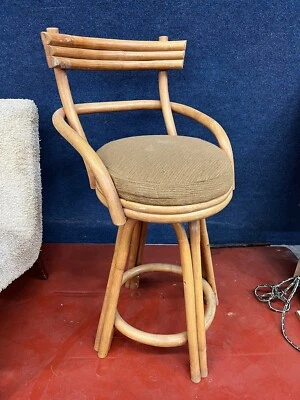 Vintage Pier 1 Imports Bamboo Bar Stool MCM 1960s 70s Tiki Bar Chair  - Image 1 of 4