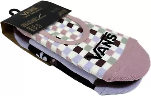 Vans Girls 3 Pk Purple No Show Cotton Off The Wall Check Floral Sock Set Sz 1-6 - Picture 1 of 2