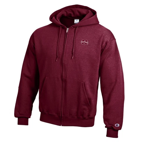 Mississippi State Bulldogs Full Zip Hoodie Champion ECO Full Zip Cover