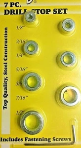 Drill Stop Set 7 Pc / Drill Holes to Exact Depths - Picture 1 of 5