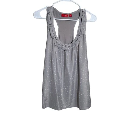 Blusa Elle Para Mujer Grande Gris Lunares Sin Mangas Cuello Redondo Camisa Camiseta sin Mangas Foto 1 de 4