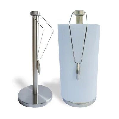 Estante de almacenamiento de pañuelos con rollo de papel vertical de acero inoxidable para cocina Foto 1 de 4