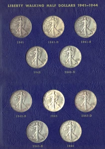 1941-1947 "PDS" Walking Liberty SILVER Half Dollar Short Set (20 Coin) #ECB - Picture 1 of 5