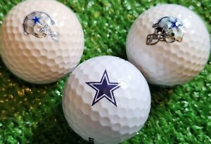 (3)  Dallas Cowboys Football Logo Wilson Golf Ball NFL Collectible RARE Vintage