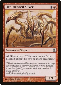 Two-Headed Sliver NM/M Time Spiral Red Creature English Mtg Magic Regular - Picture 1 of 1