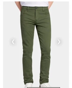 Victorious Men's Skinny Fit Jeans Stretch Colored Pants   DL937 Olive - Picture 1 of 2