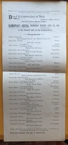 Broad St. Conservatory Music 1901 Elementary Recital Gilbert Combs Program L3 - Picture 1 of 2