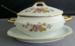 Lefton China #7157 Wildflower Hand Painted Lidded Sauce Bowl - Picture 1 of 6