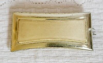 Vtg Hair Clip Gold Vinyl Unique 4" x 2" - Image 1 of 4