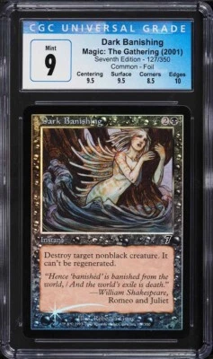 2001 Magic The Gathering Seventh Edition Foil Dark Banishing #127 CGC 9 MINT 💎 - Image 1 of 2