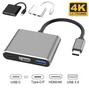 Type C Multi-port Adapter USB 3.0 4K HDMI 3 in 1 Hub PD Charging For Laptop PC - Picture 1 of 10