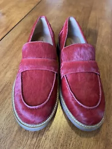 Lucky Brand Salima Calf hair Red Loafer NWOT - Picture 1 of 8