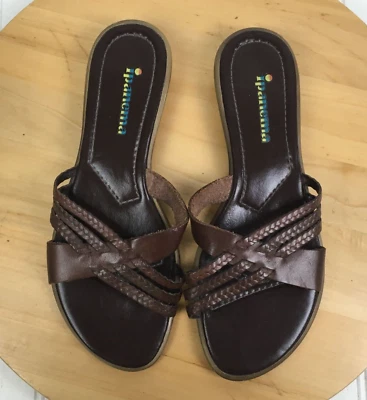 Ipanema Excel Slide Sandals Womens Size 8 Brown Leather Made in Brazil - Image 1 of 4