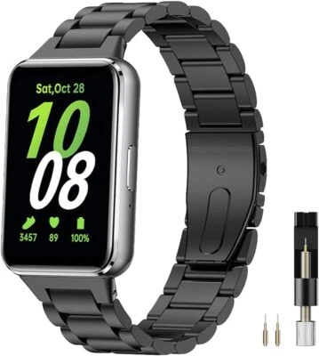 Metal Strap for Samsung Galaxy Fit 3 Band Stainless Steel Watch Band (Free tool)