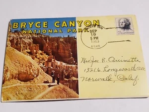 Tarjeta postal plegable del Parque Nacional Bryce Canyon 1963 color - Imagen 1 de 12