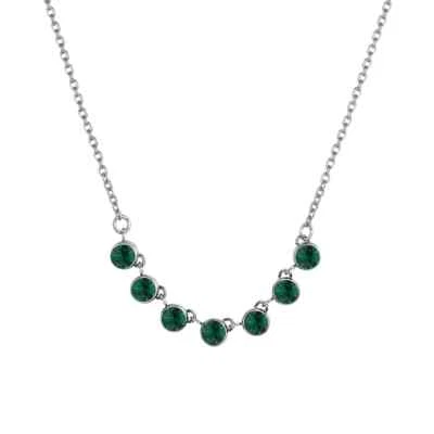 Collana Donna Luca Barra CK2043 In Acciaio Con Cristalli Verdi - Immagine 1 di 3