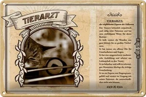 Blechschild Berufe Tierarzt heilt versiert die Wunden 30x20 cm Schild tin sign - Picture 1 of 5