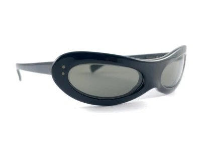 NOVO ÓCULOS DE SOL VINTAGE AMERICANO ÓPTICO MEADOS DO SÉCULO PRETO TÓRRIDO DÉCADA DE 1960 EUA - Imagem 1 de 4