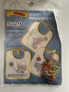 Paragon Needlecraft Disney Dumbo Cross Stitch Kit Pre quilted Baby Bibs No 0953 - Picture 1 of 24