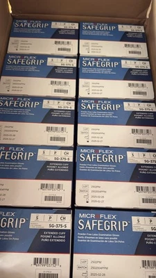 Guantes de látex desechables extra gruesos Microflex SafeGrip SG-375 para ciencias de la vida... Foto 1 de 2