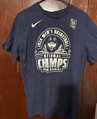 UConn Huskies Nike 2024 NCAA National Champs Tee Men L Blue - Image 1 of 4