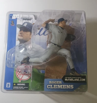 Roger Clemens New York Yankees McFarlane Series 2 Grey Jersey 2002 MLB NIP - Image 1 of 2