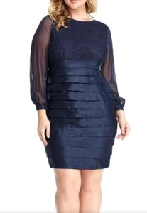 Vestido London Times Talla 18 Formal Boda Transparente Hombro Frío Cerradura PÚRPURA* - Imagen 1 de 10