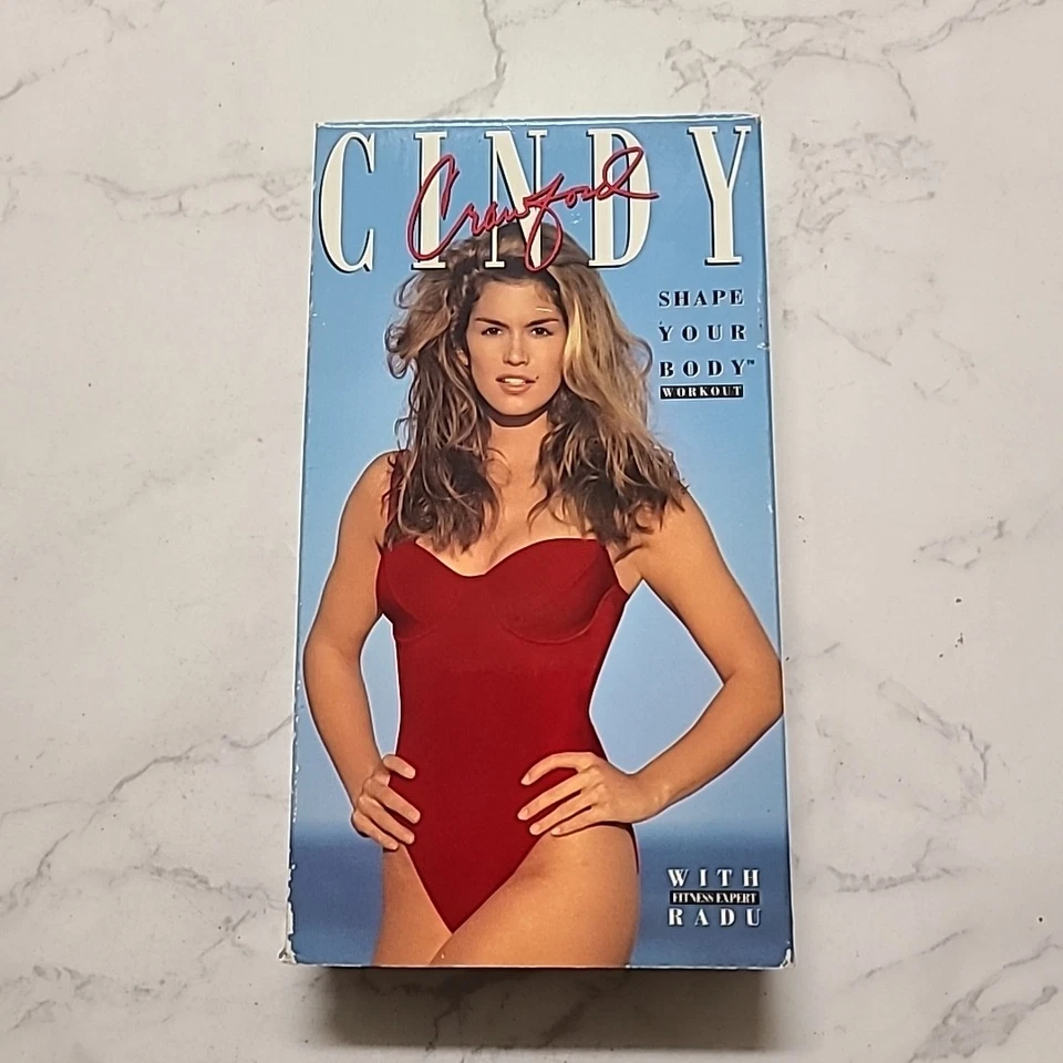 Cindy Crawford Shape Your Body Workout 1992 VHS Video Tqpe Radu fitness trainer - Image 1 of 4