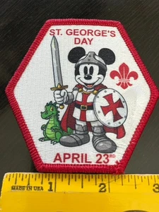 Disney UK Mickey Mouse 2025 St. George’s Day April 23rd Badge Patch - NEW - Picture 1 of 2