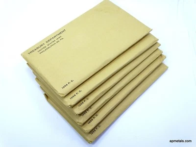 Juego de prueba de 5 monedas de plata original 1956 como nuevo de Estados Unidos sin abrir/sobre sellado OGP Foto 1 de 4