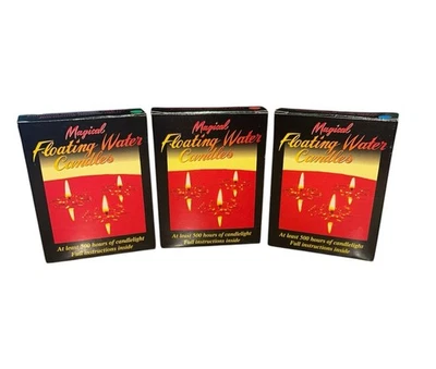 Juegos de velas de agua flotantes mágicas de colección - 3 juegos nuevos en caja rojo/azul/verde Foto 1 de 3