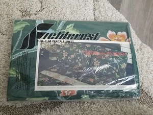 Vintage Fieldcrest voll flach Perkal Blatt China Durchgang Kaiserin Garten grün Blumen - Bild 1 von 2