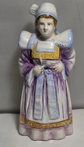 Vintage French Faience Figural Figurine Bell 7¾" Traditional Costume Dress - Picture 1 of 12