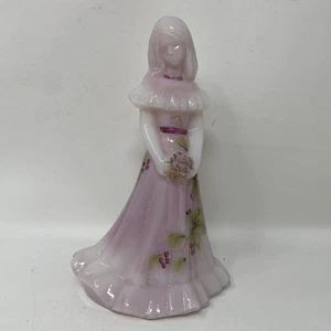 Fenton Art Glass Bridesmaid Figurine Shelly SIGNED handpainted Pink Rosaline  - Picture 1 of 6
