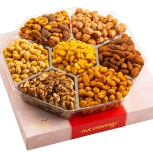 Fathers Day Gourmet Dad Treats - Mixed Nuts Gift Basket in Red Gold Classic B... - Picture 1 of 6