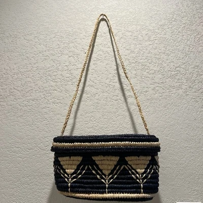 Mar Y Sol Marysol Resort Style Ruffia Basket Shoulder Straw Bag NWOT - Image 1 of 4