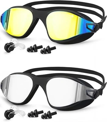 Gafas Lentes Anteojos De Natación Nadar Profesional Antiniebla UV Juego 2 PCS Foto 1 de 4