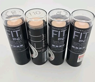 Lot of 4 Maybelline Fit Me Shine-Free + Balance Foundation Stick #110 Porcelain - Image 1 of 3