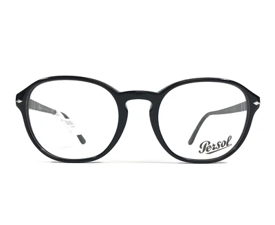 Monturas para gafas Persol 3343-V 95 pulidas negras redondas borde completo 53-21-145 Foto 1 de 4