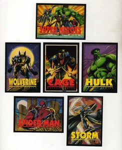 1993 Franklin Crunch 'n Munch ... Marvel Super Heroes Complete 6 Card Set - Picture 1 of 2